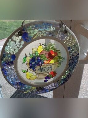 AMIA Studios Handcrafted Fruit Mosaic Suncatcher - Multicolor
